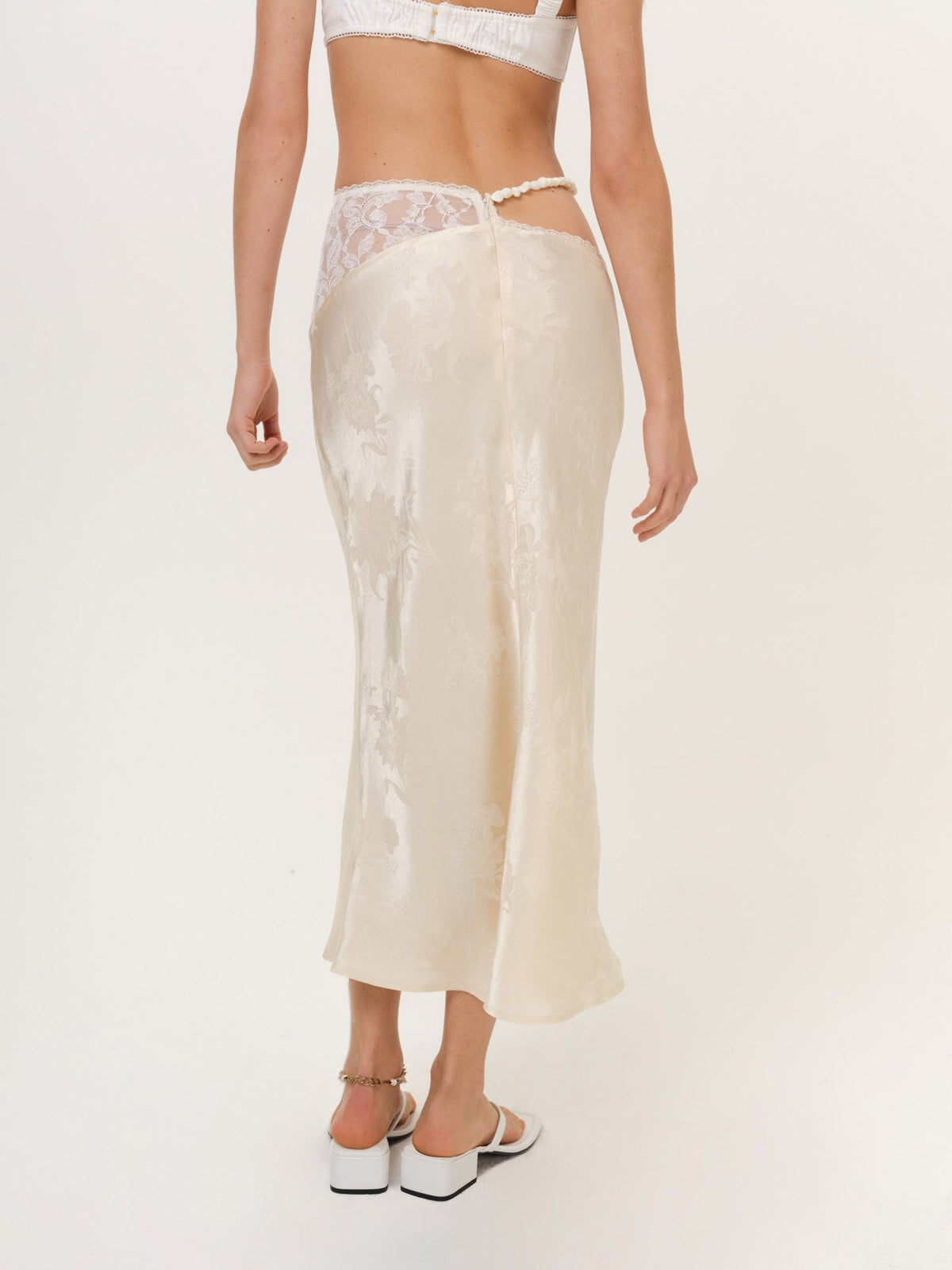 Adrift Midi Skirt Cream - For Love & Lemons