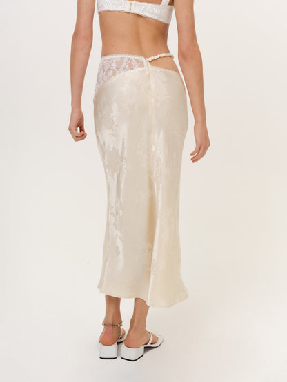 Adrift Midi Skirt Cream - For Love & Lemons