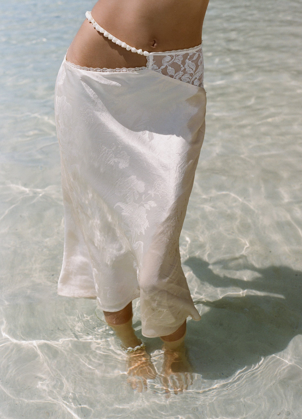 Adrift Midi Skirt Cream - For Love & Lemons