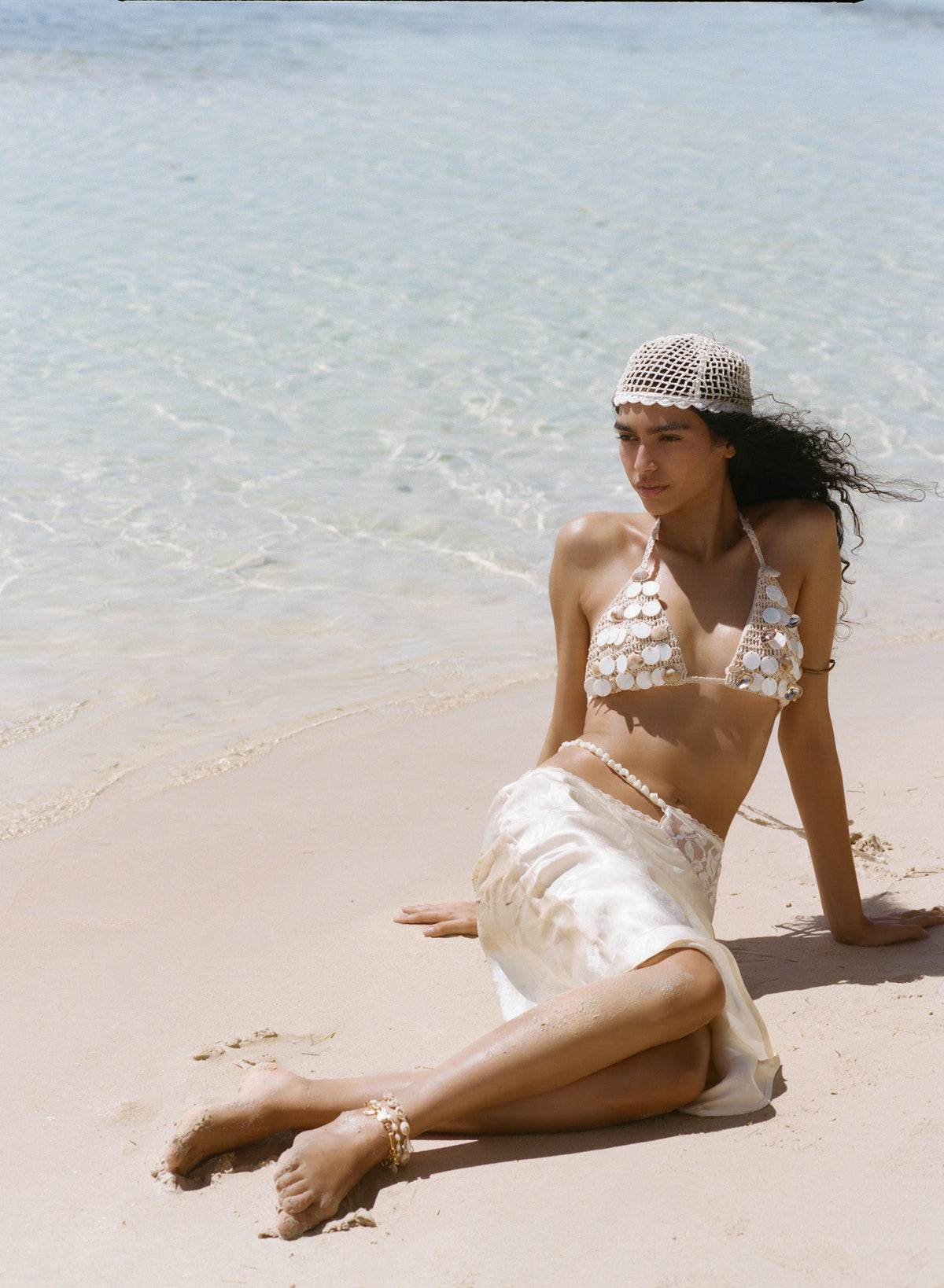 Adrift Midi Skirt Cream - For Love & Lemons