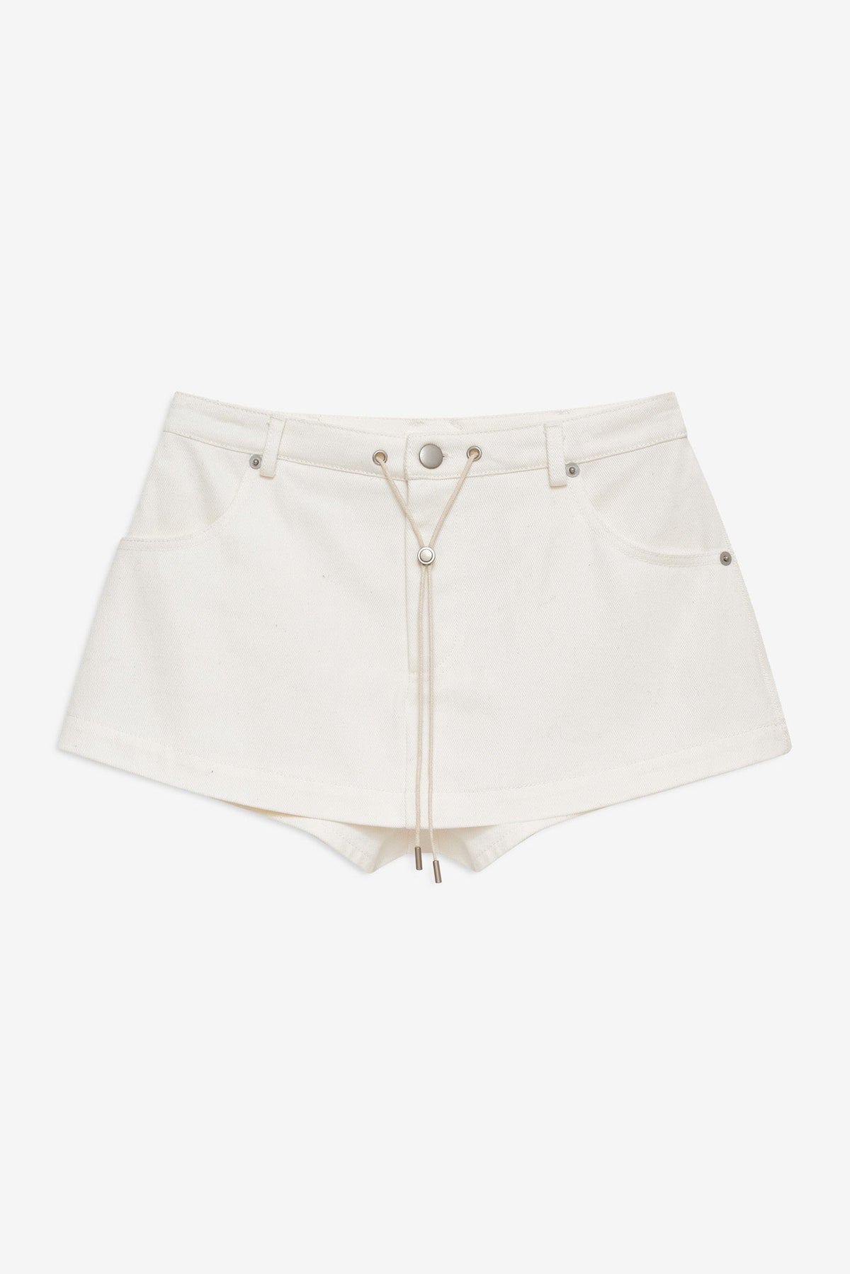 Agnes Denim Skort White - For Love & Lemons