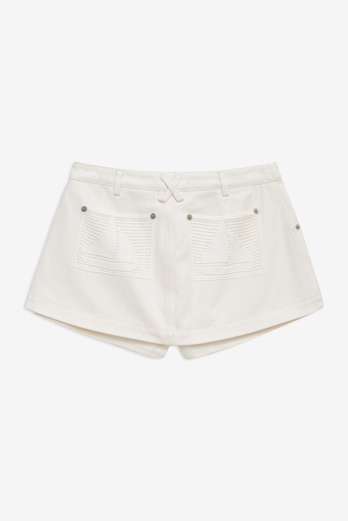 Agnes Denim Skort White - For Love & Lemons