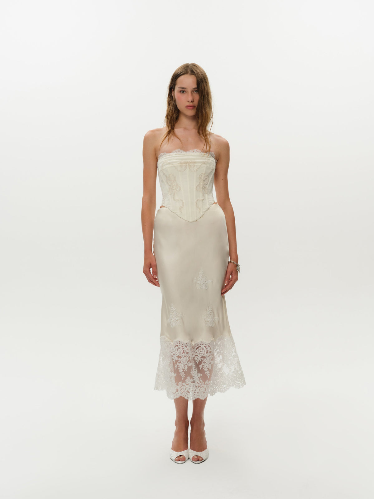 Rose Midi Skirt Cream - For Love & Lemons