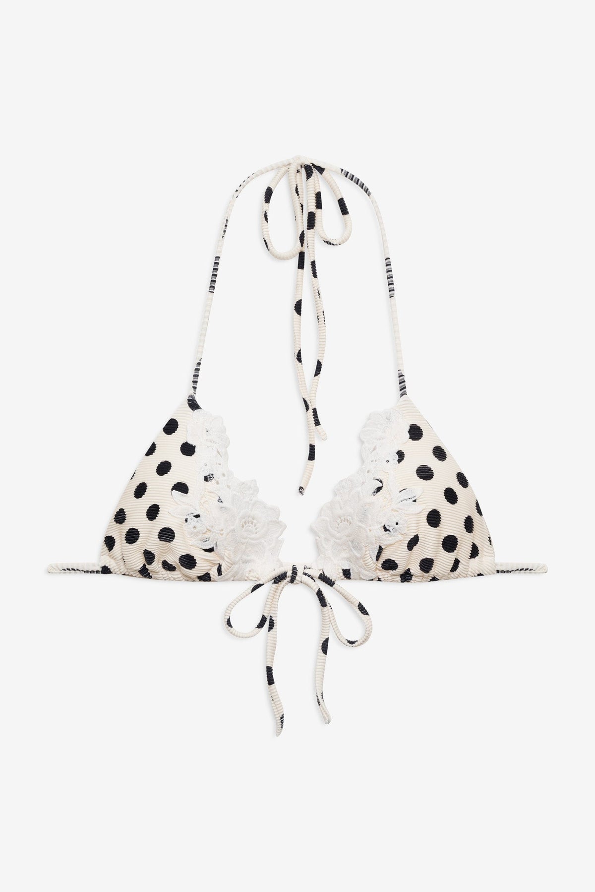 Lelani Bikini Top Cream Black - For Love & Lemons