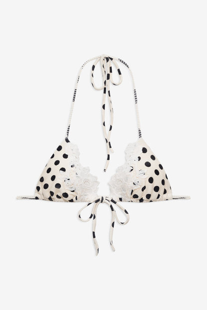 Lelani Bikini Top Cream Black - For Love & Lemons