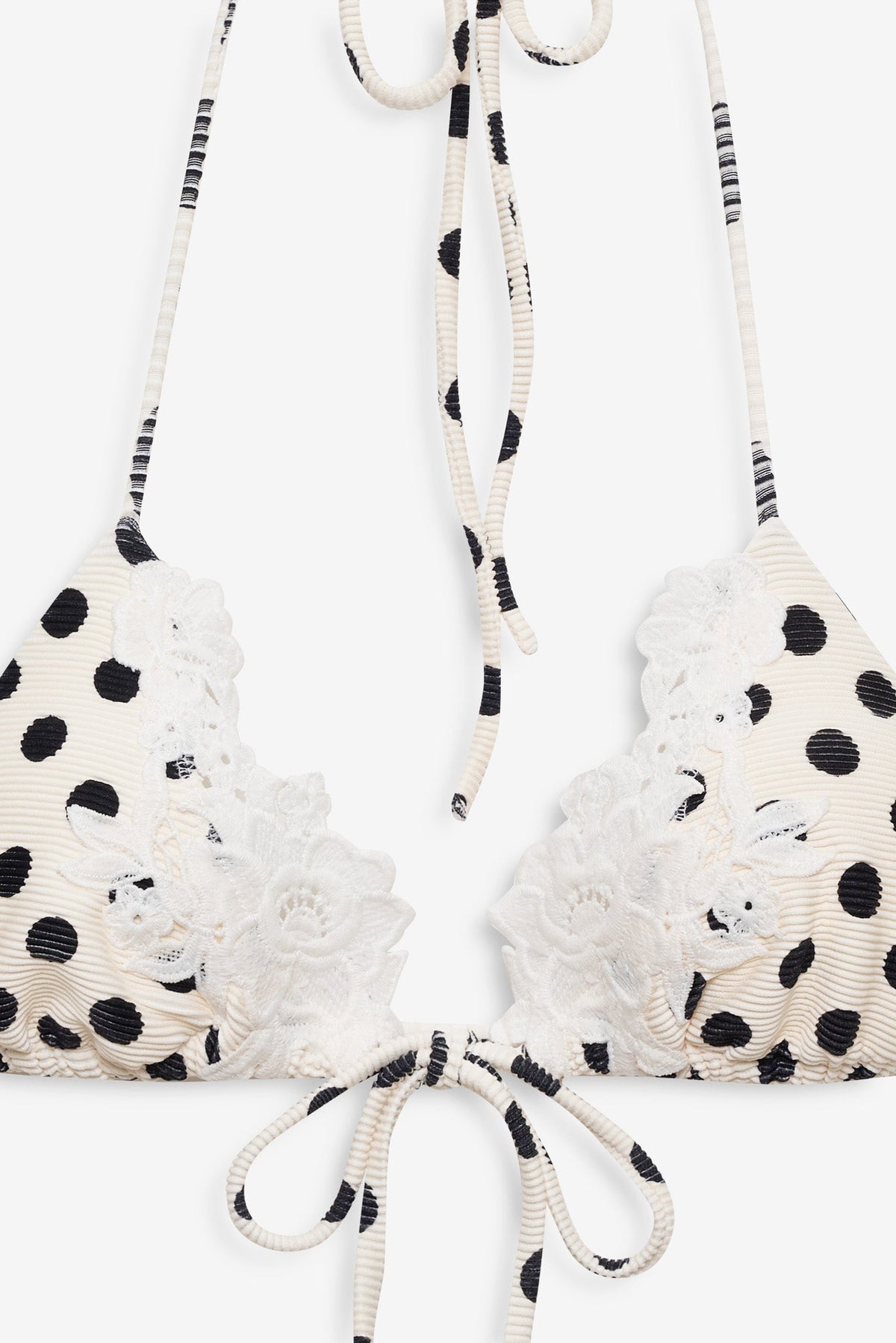 Lelani Bikini Top Cream Black - For Love & Lemons