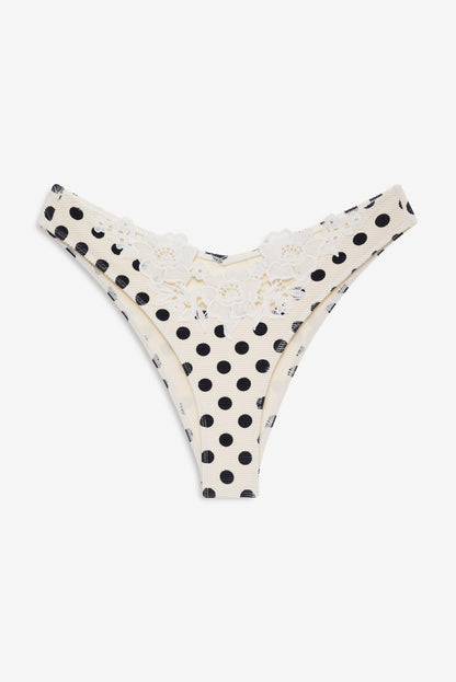 Lelani Bikini Bottom Cream Black - For Love & Lemons