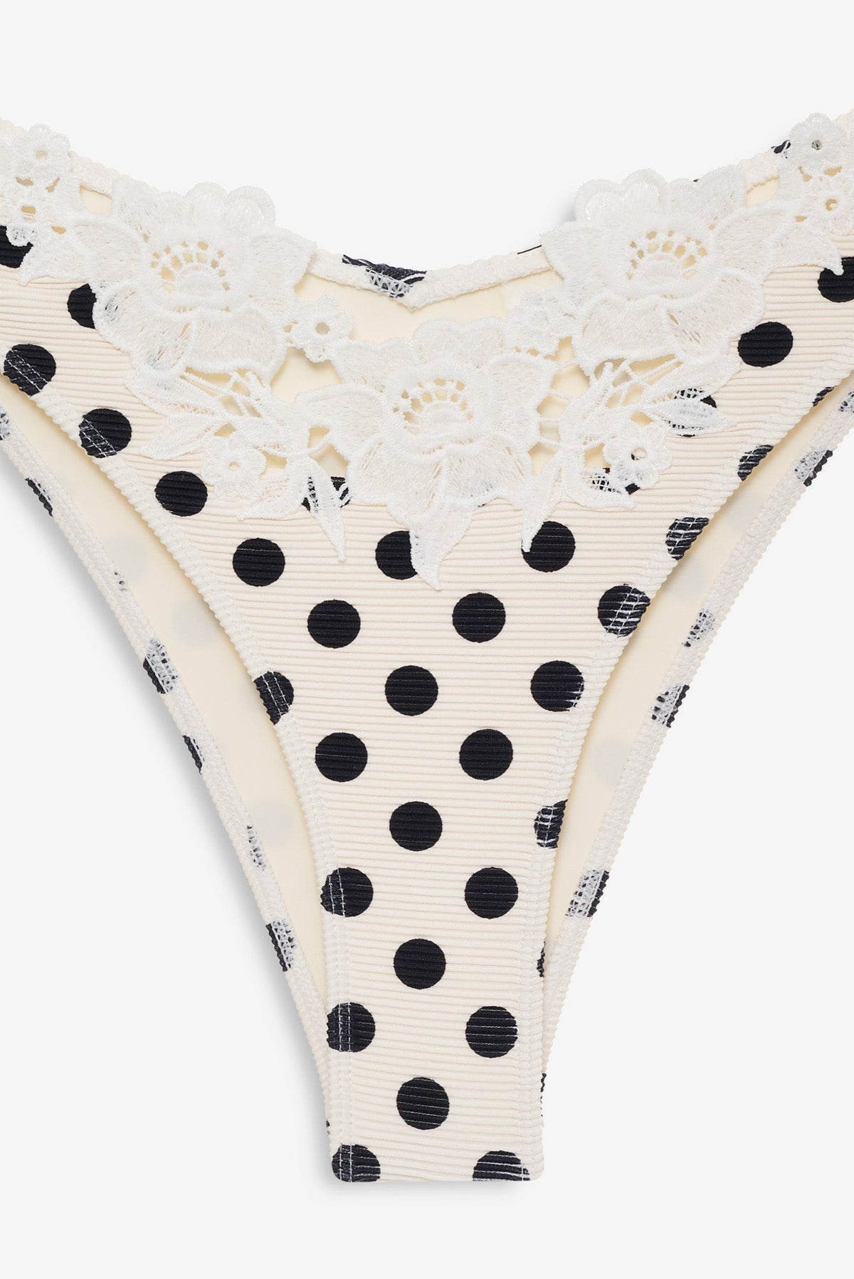Lelani Bikini Bottom Cream Black - For Love & Lemons