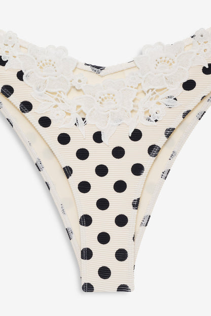 Lelani Bikini Bottom Cream Black - For Love & Lemons