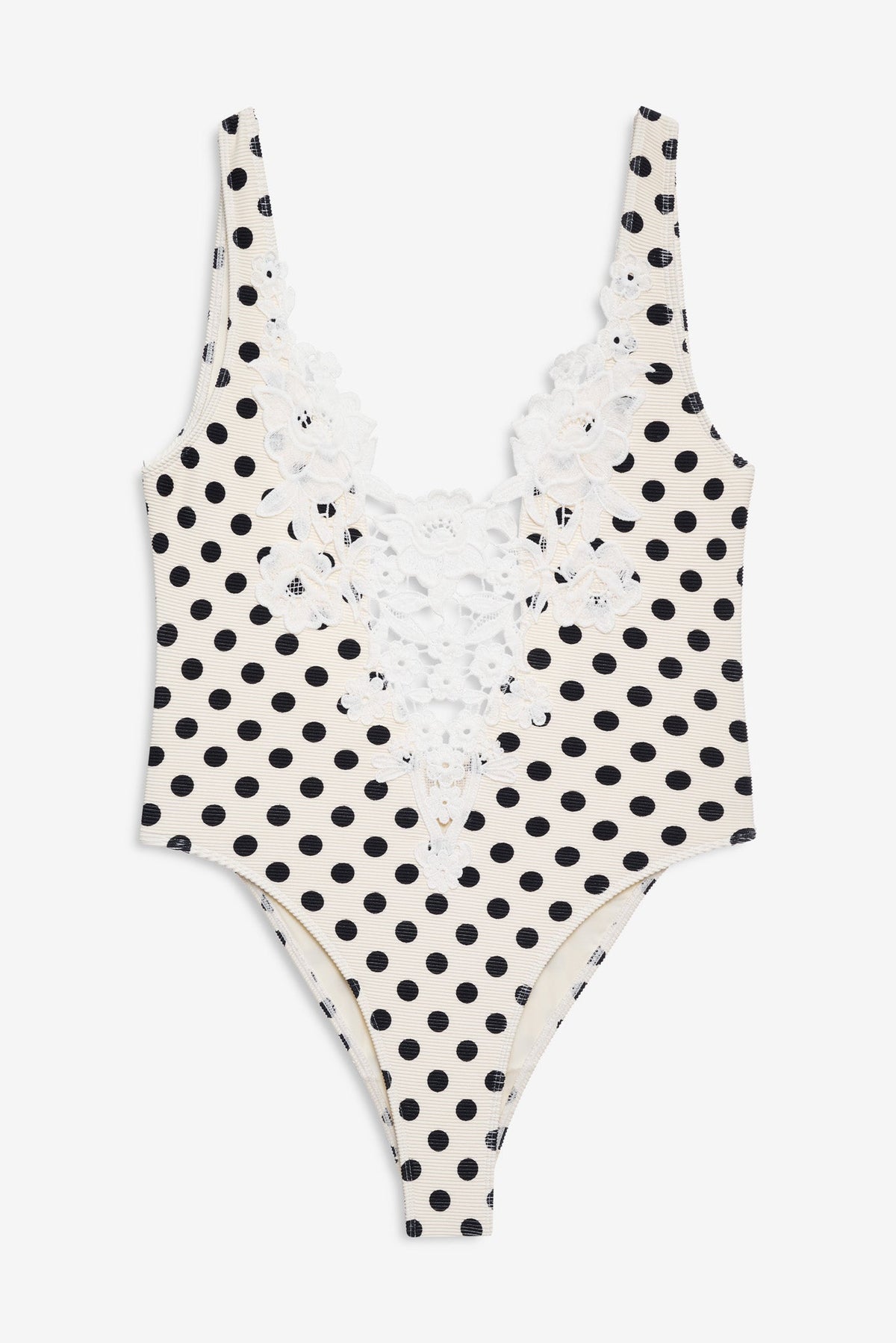 Lelani One Piece Swimsuit Cream Black - For Love & Lemons