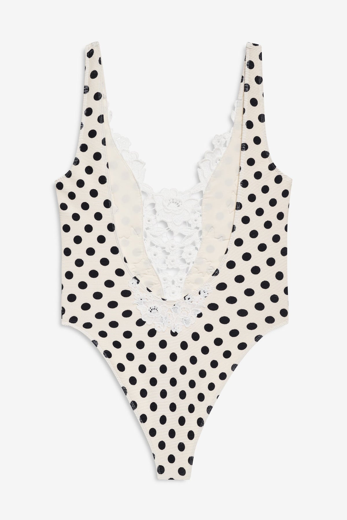 Lelani One Piece Swimsuit Cream Black - For Love & Lemons