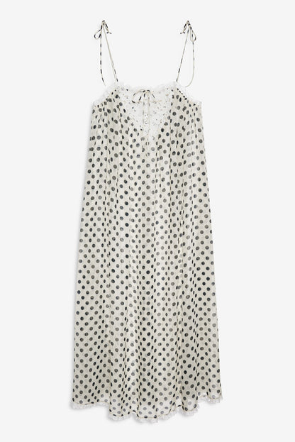 Estelle Cover Up Maxi Dress Cream Black - For Love & Lemons