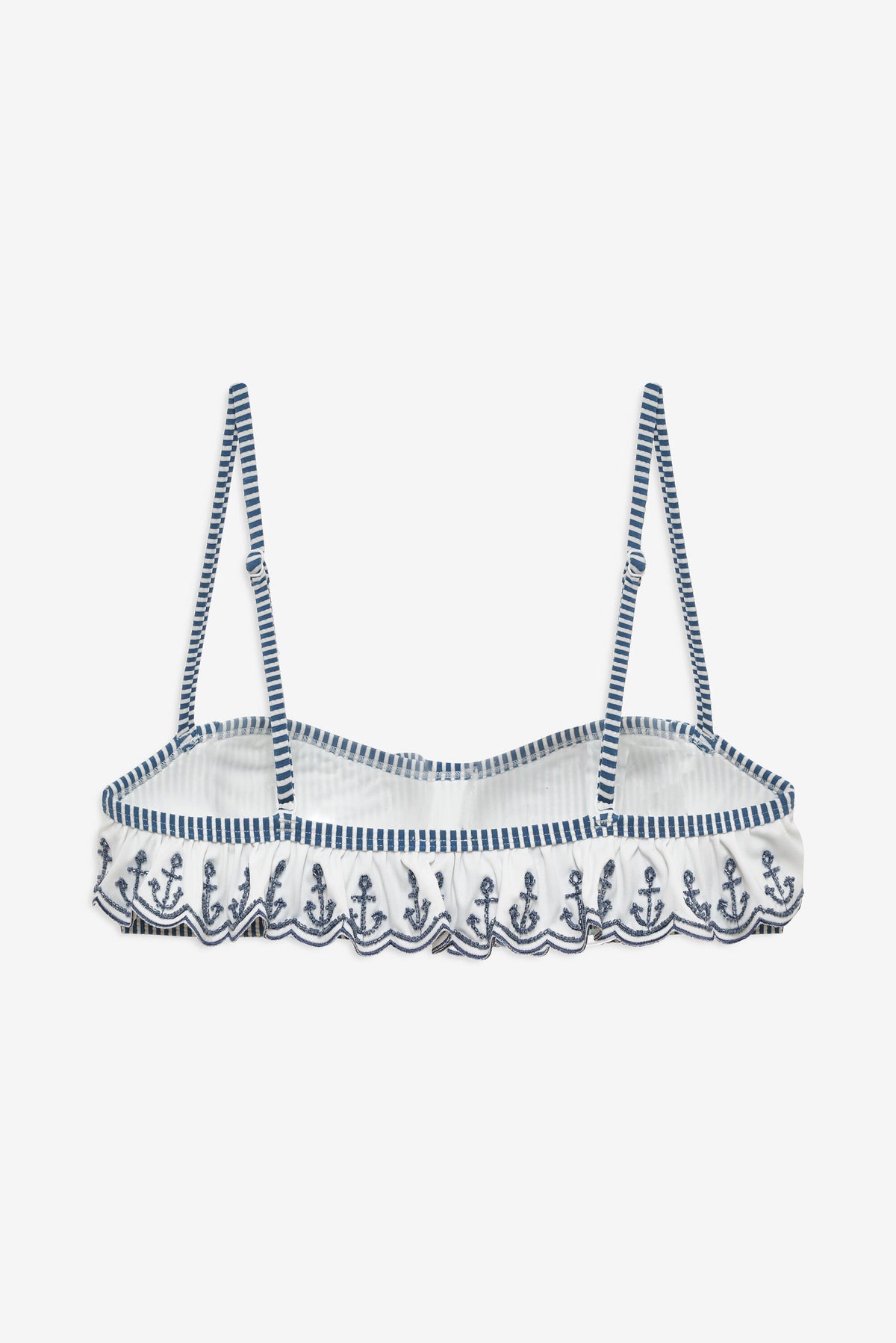 Textured Stripes Bikini Top Blue - For Love & Lemons