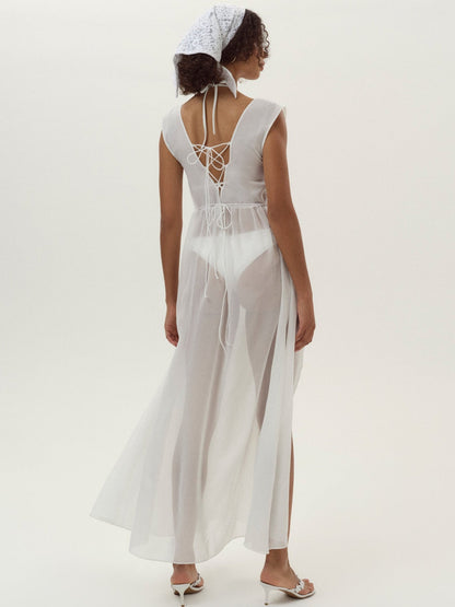 Lelani Coverup Maxi Dress White - For Love & Lemons