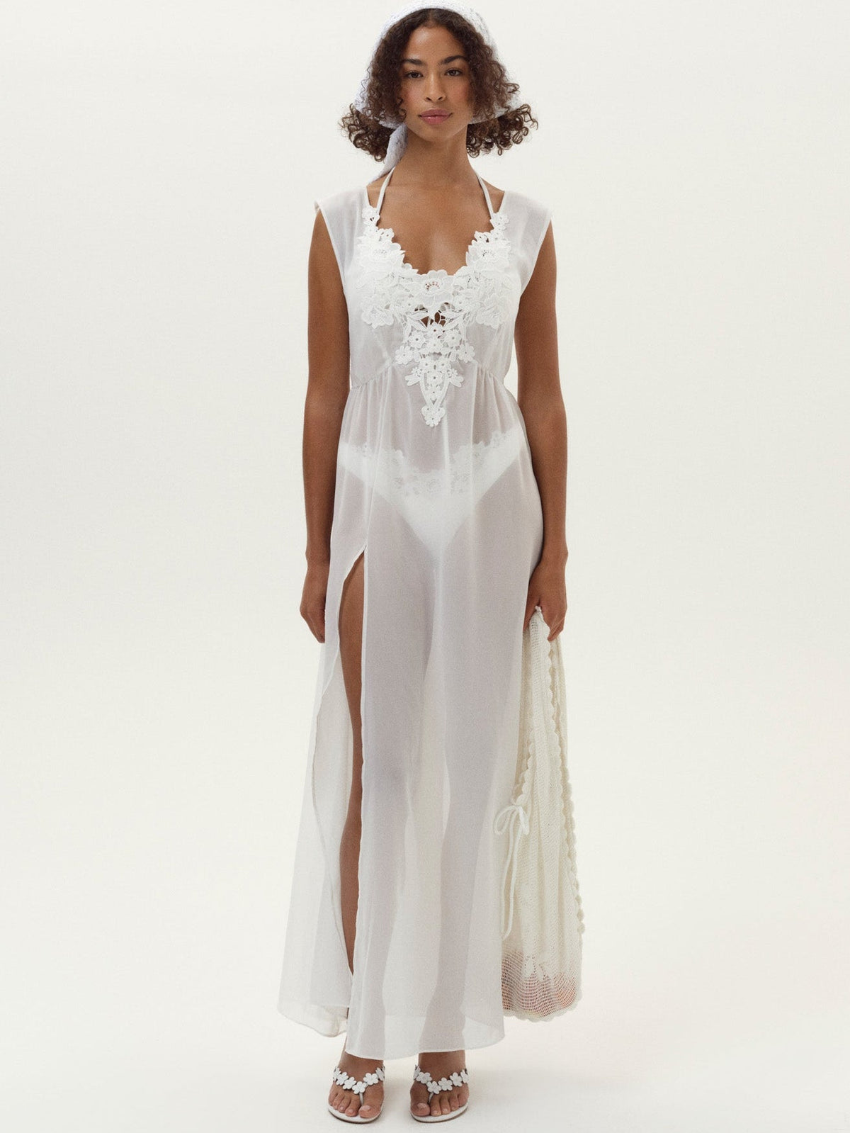 Lelani Coverup Maxi Dress White - For Love & Lemons