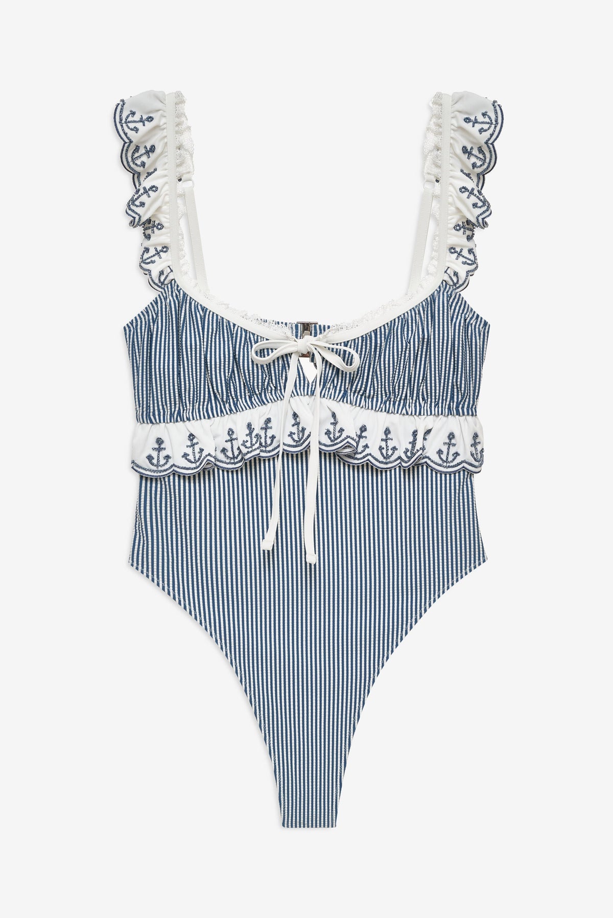 Sail Away One Piece Swimsuit Blue - For Love & Lemons