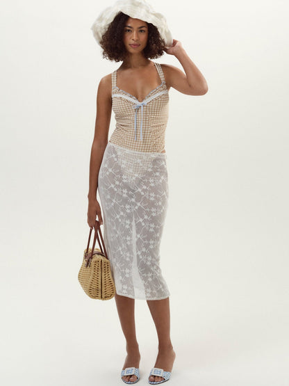 Betty Bouquet Coverup Midi Skirt Natural - For Love & Lemons