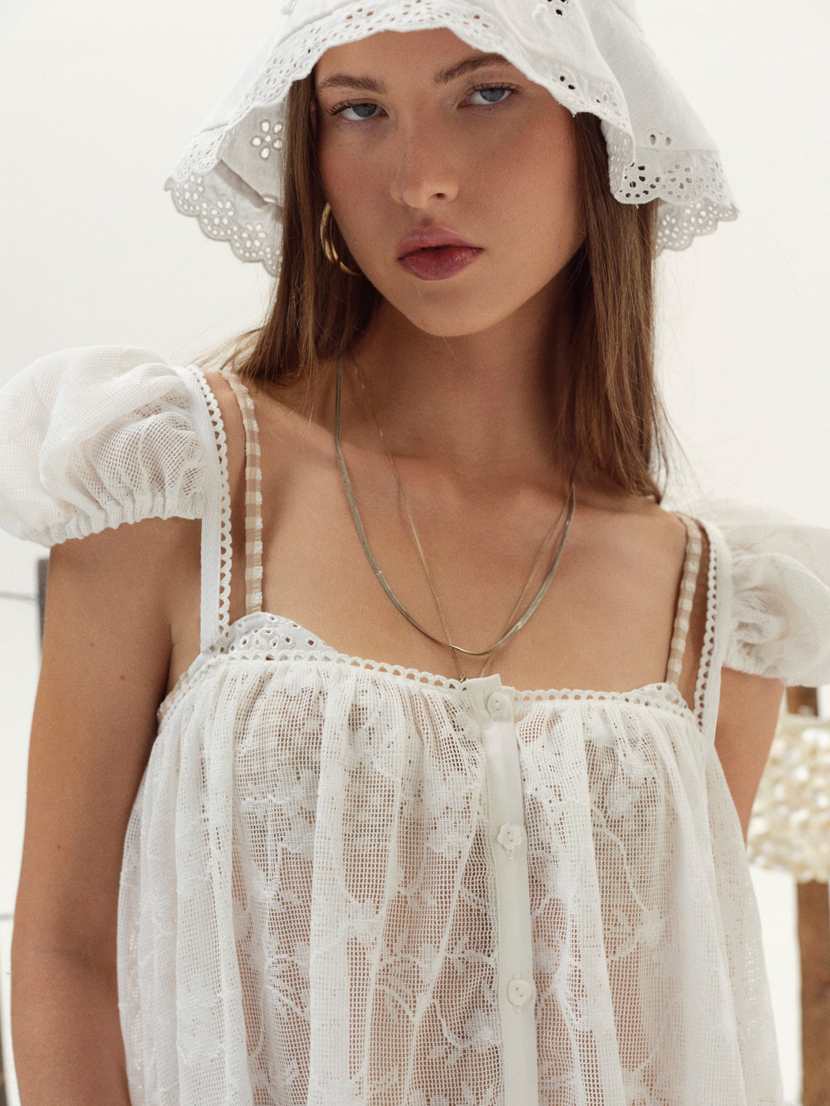 Brooks Coverup Mini Dress Natural - For Love & Lemons