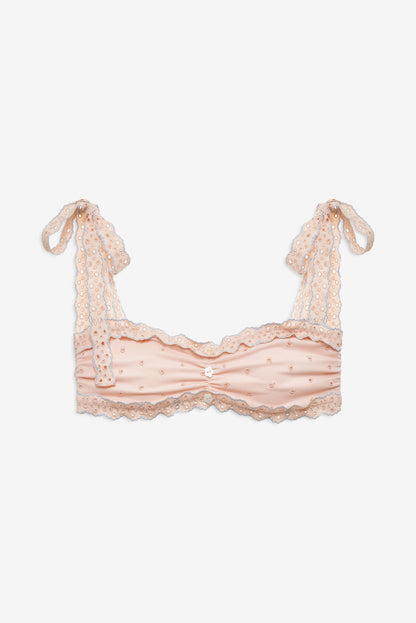Alison Bandeau Bikini Top Peach - For Love & Lemons