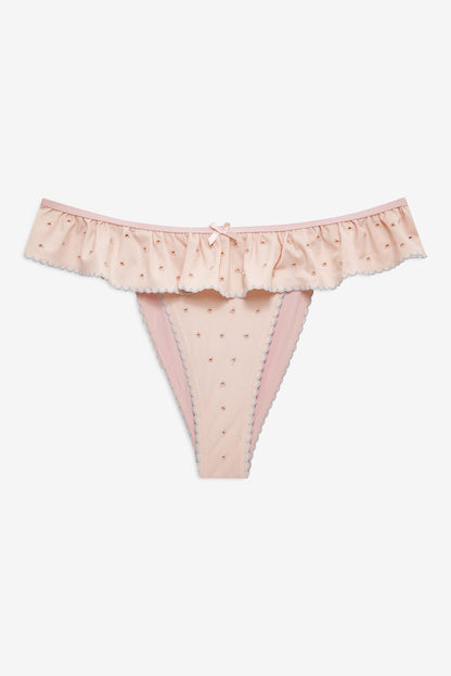 Eyelet Dot Ruffle Bikini Bottom Peach - For Love & Lemons