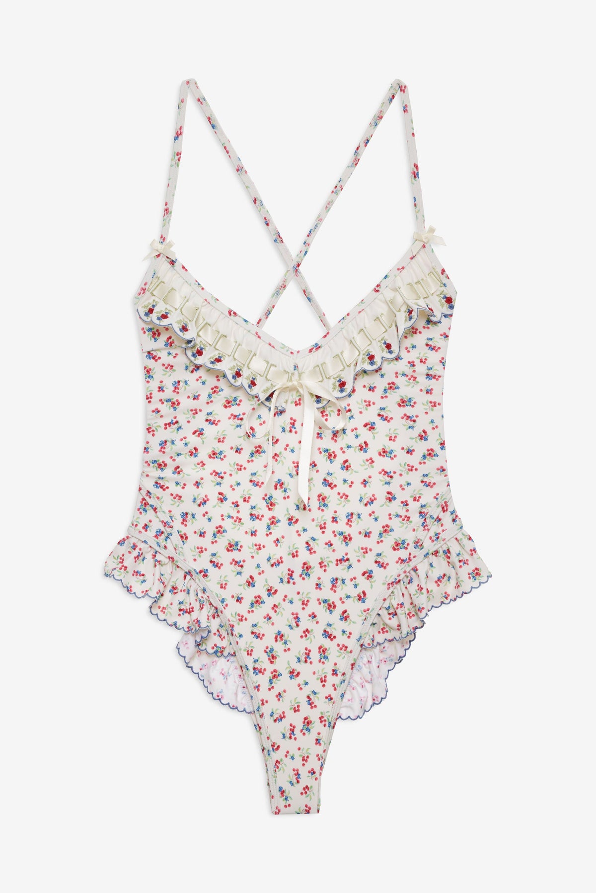 Cherry Mae One Piece Swimsuit Cream - For Love & Lemons