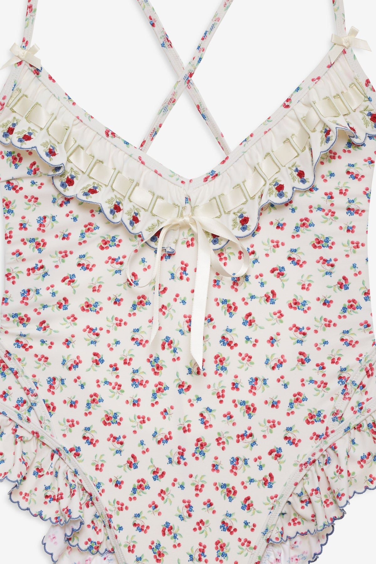 Cherry Mae One Piece Swimsuit Cream - For Love & Lemons