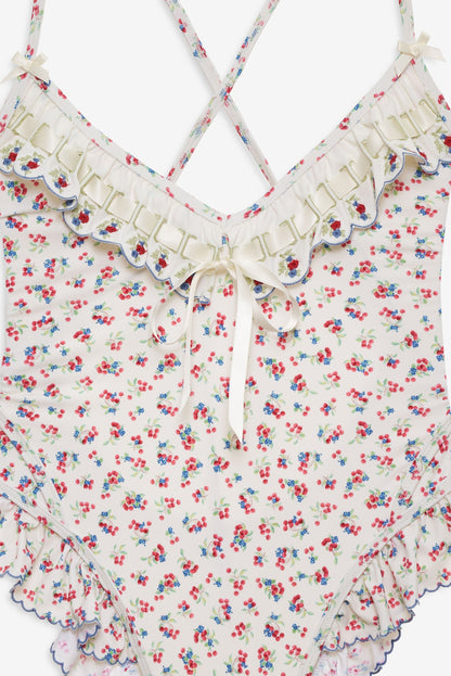 Cherry Mae One Piece Swimsuit Cream - For Love & Lemons