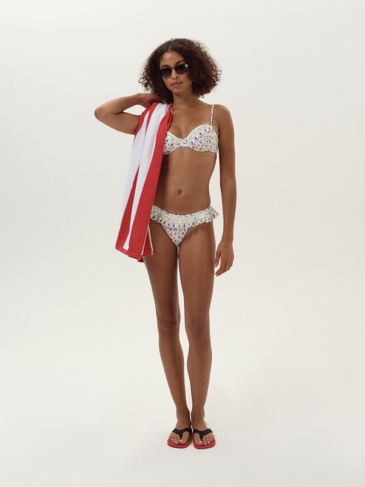 Cherry Mae Bikini Bottom Cream - For Love & Lemons