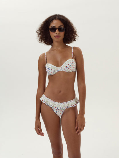Cherry Mae Bikini Bottom Cream - For Love & Lemons