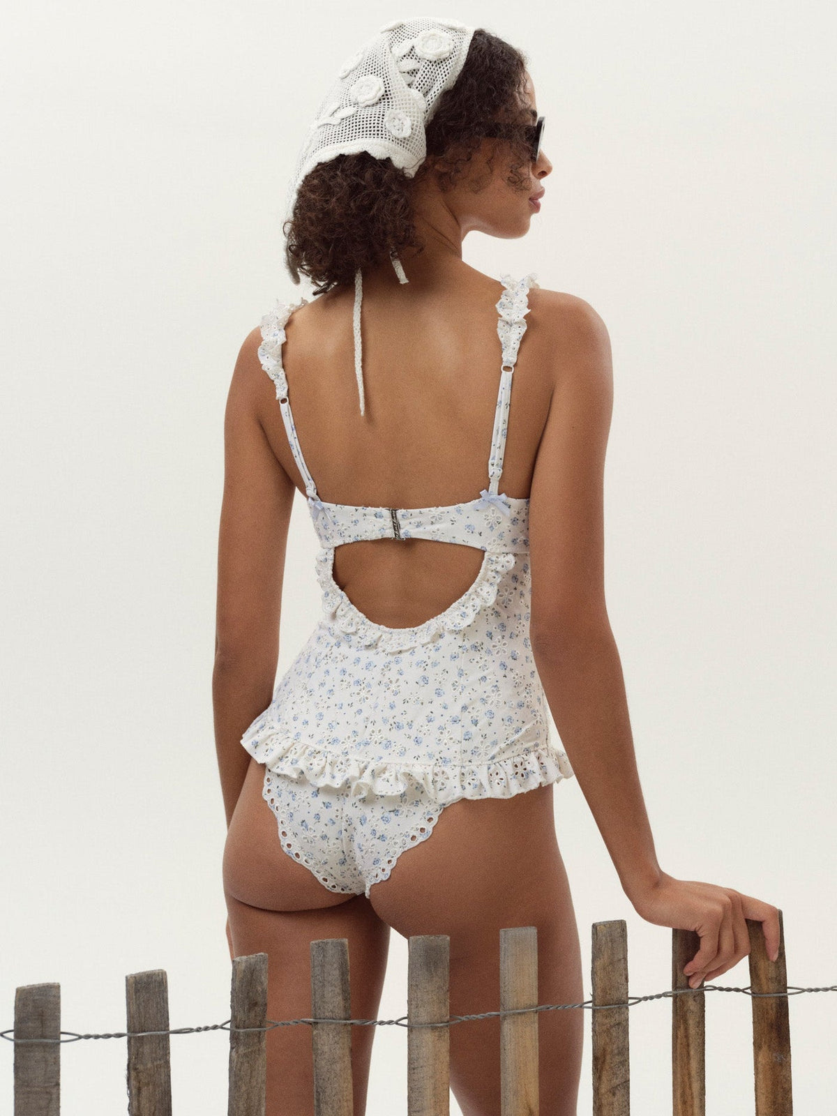 Daisy One Piece Swimsuit Vintage Cream - For Love & Lemons