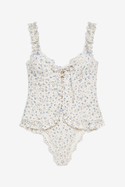 Daisy One Piece Swimsuit Vintage Cream - For Love & Lemons
