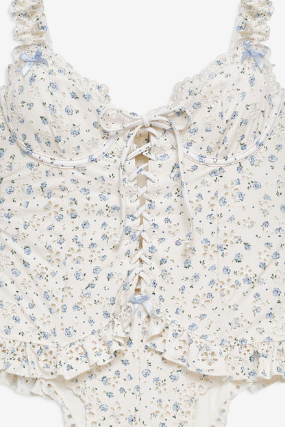 Daisy One Piece Swimsuit Vintage Cream - For Love & Lemons