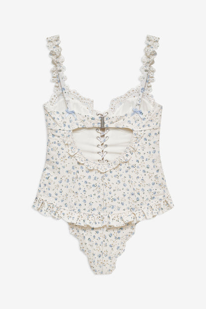 Daisy One Piece Swimsuit Vintage Cream - For Love & Lemons
