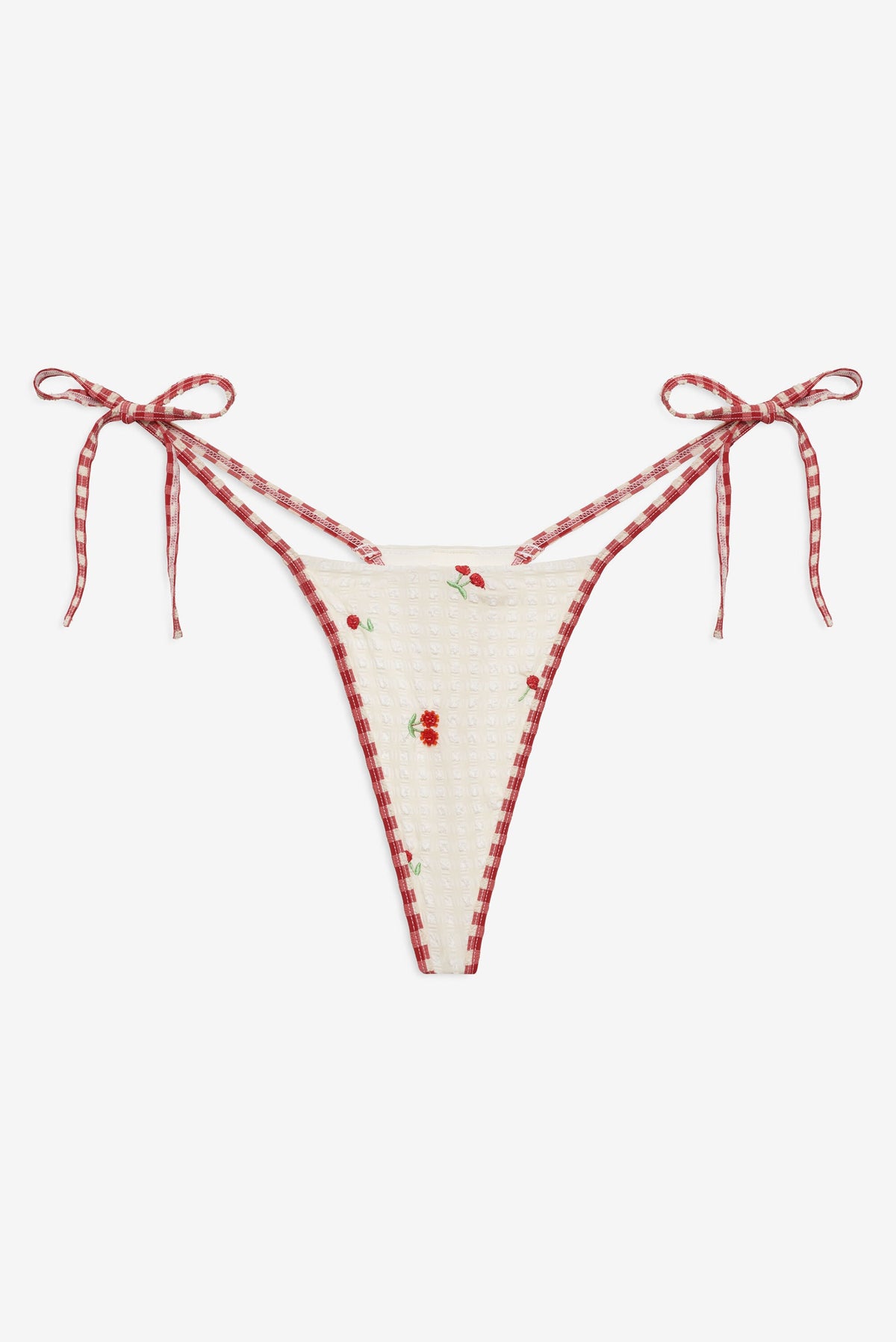 Beaded Cherries Bikini Bottom Cream - For Love & Lemons