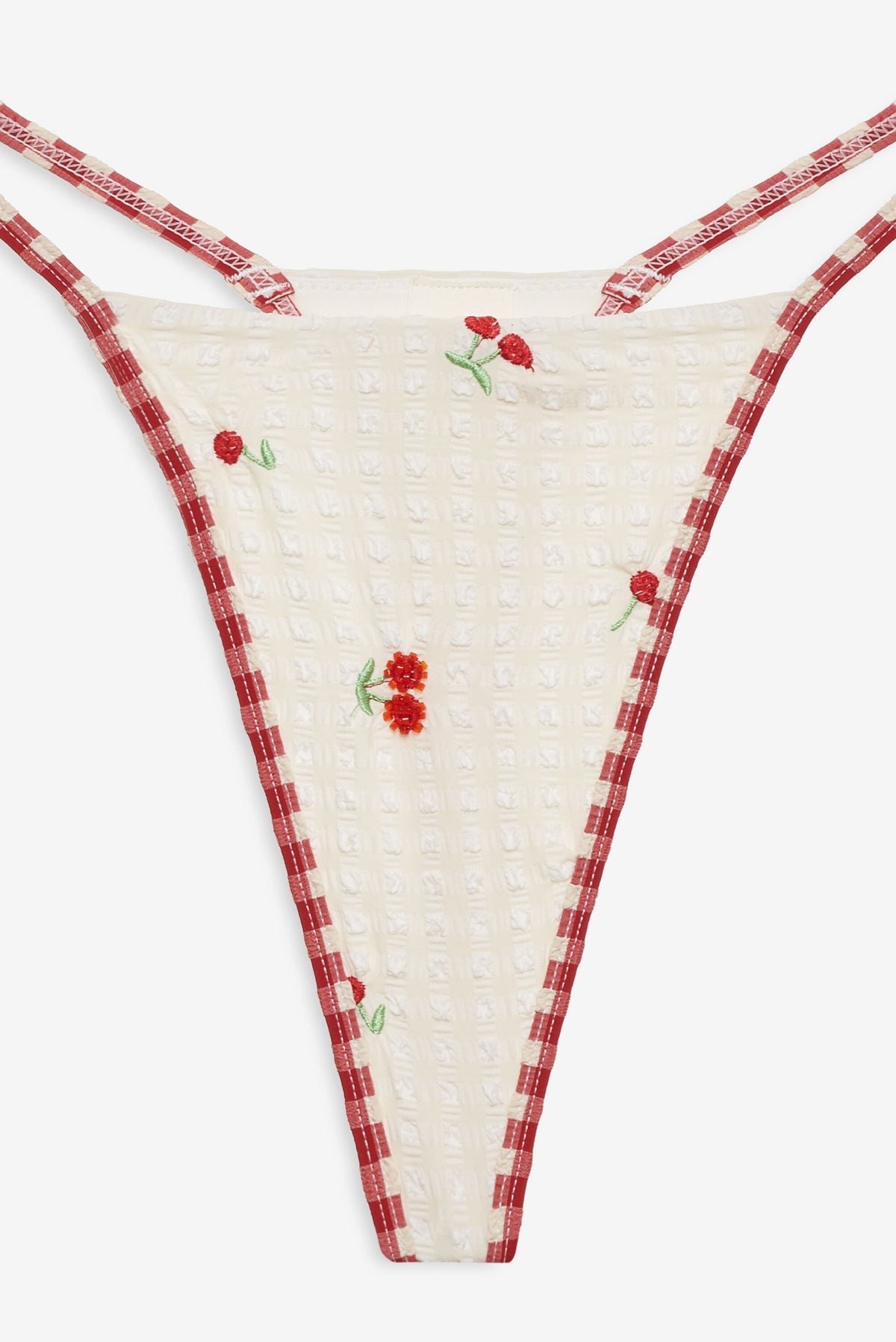 Beaded Cherries Bikini Bottom Cream - For Love & Lemons
