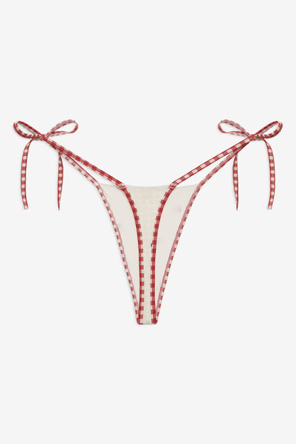 Beaded Cherries Bikini Bottom Cream - For Love & Lemons