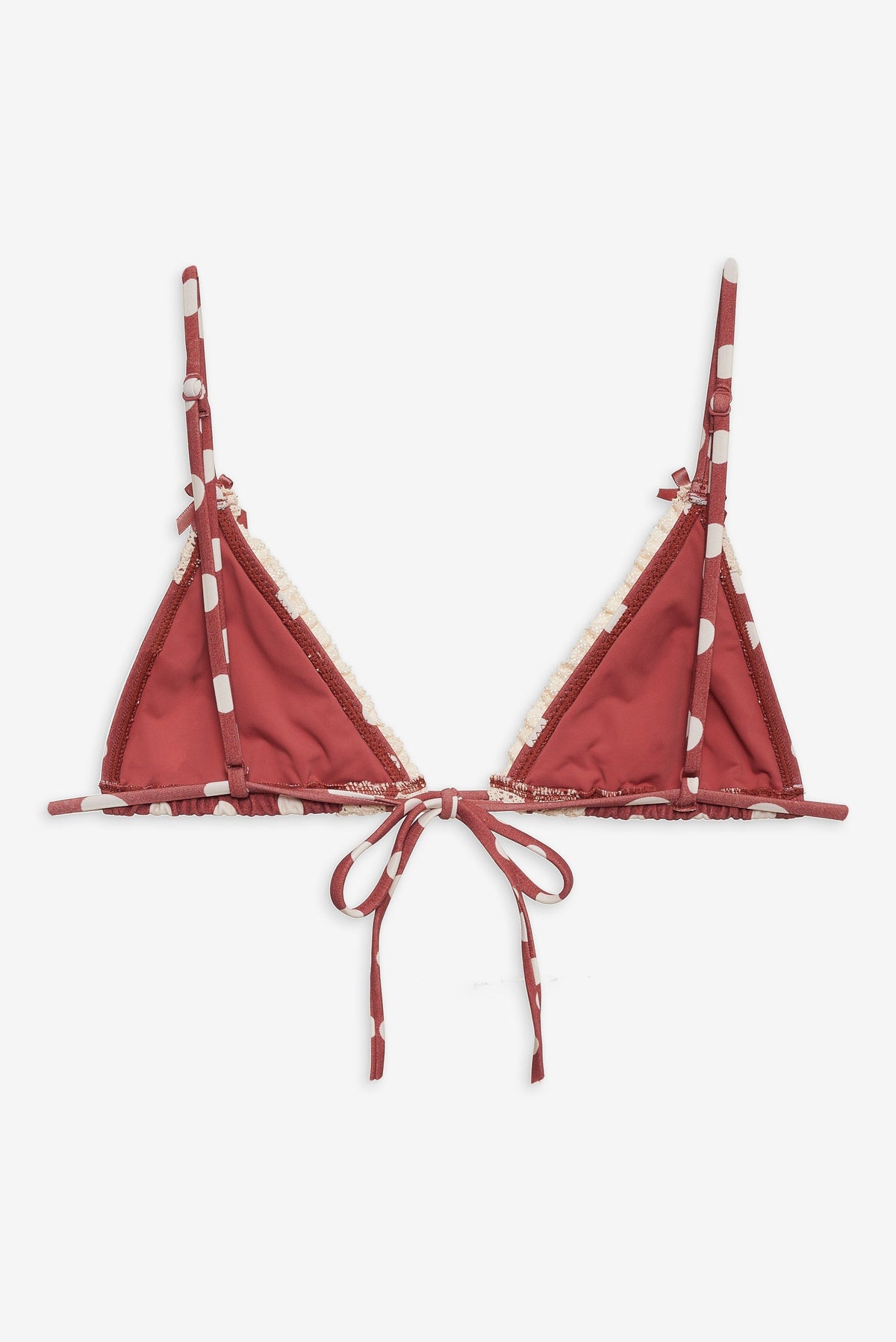 Dolly Dot Triangle Bikini Top Red - For Love & Lemons