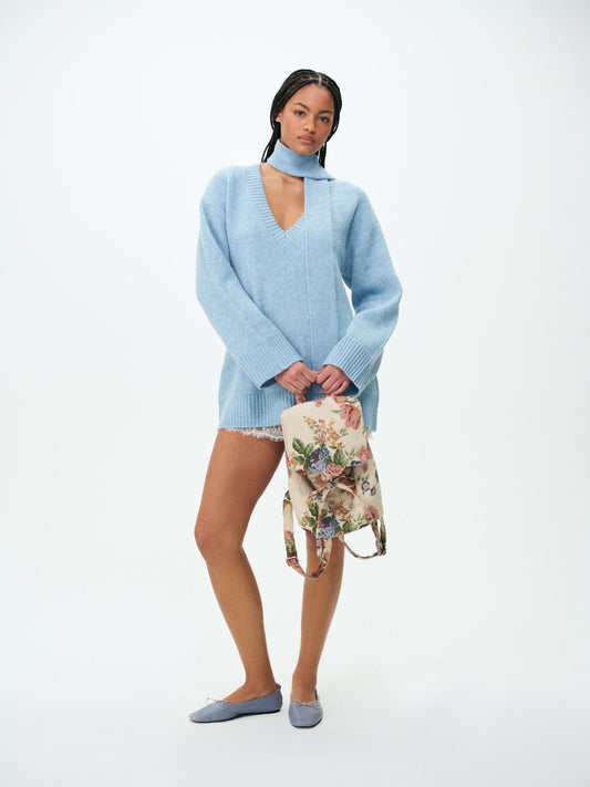 Sally Sweater & Scarf Set Blue - For Love & Lemons