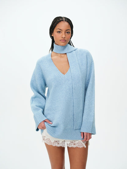 Sally Sweater & Scarf Set Blue - For Love & Lemons