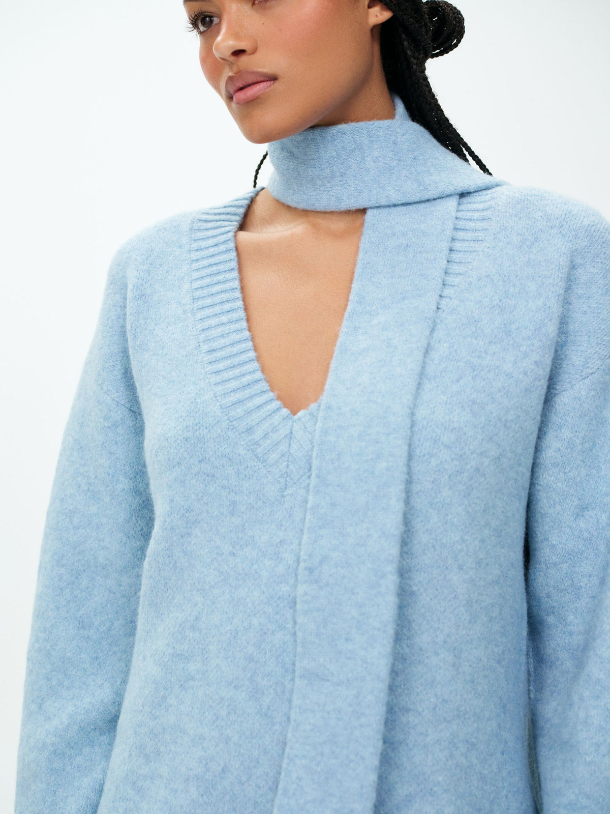 Sally Sweater & Scarf Set Blue - For Love & Lemons