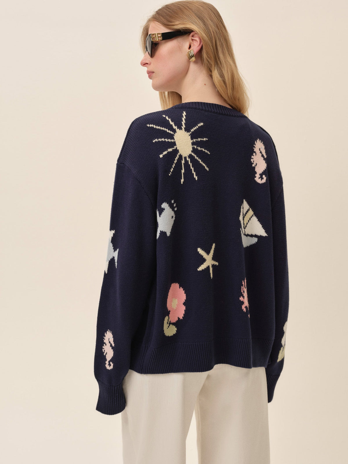 Marie Nautical Cardigan Blue - For Love & Lemons
