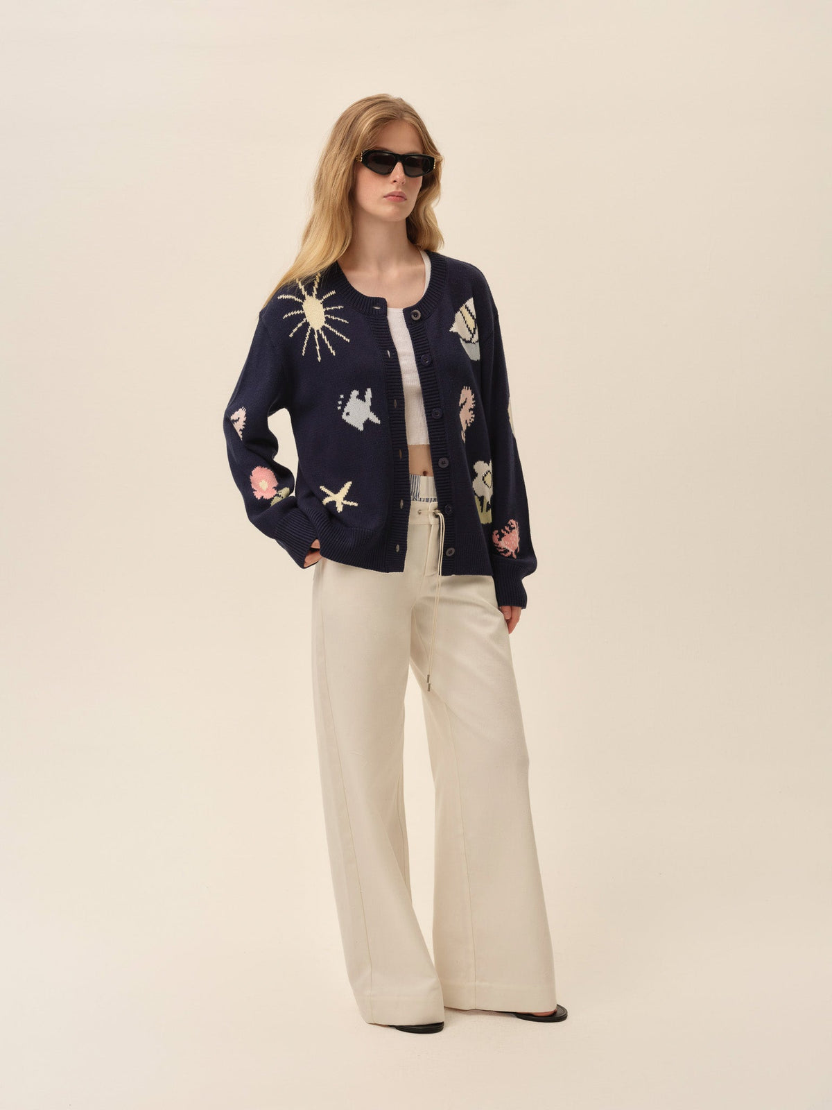 Marie Nautical Cardigan Blue - For Love & Lemons