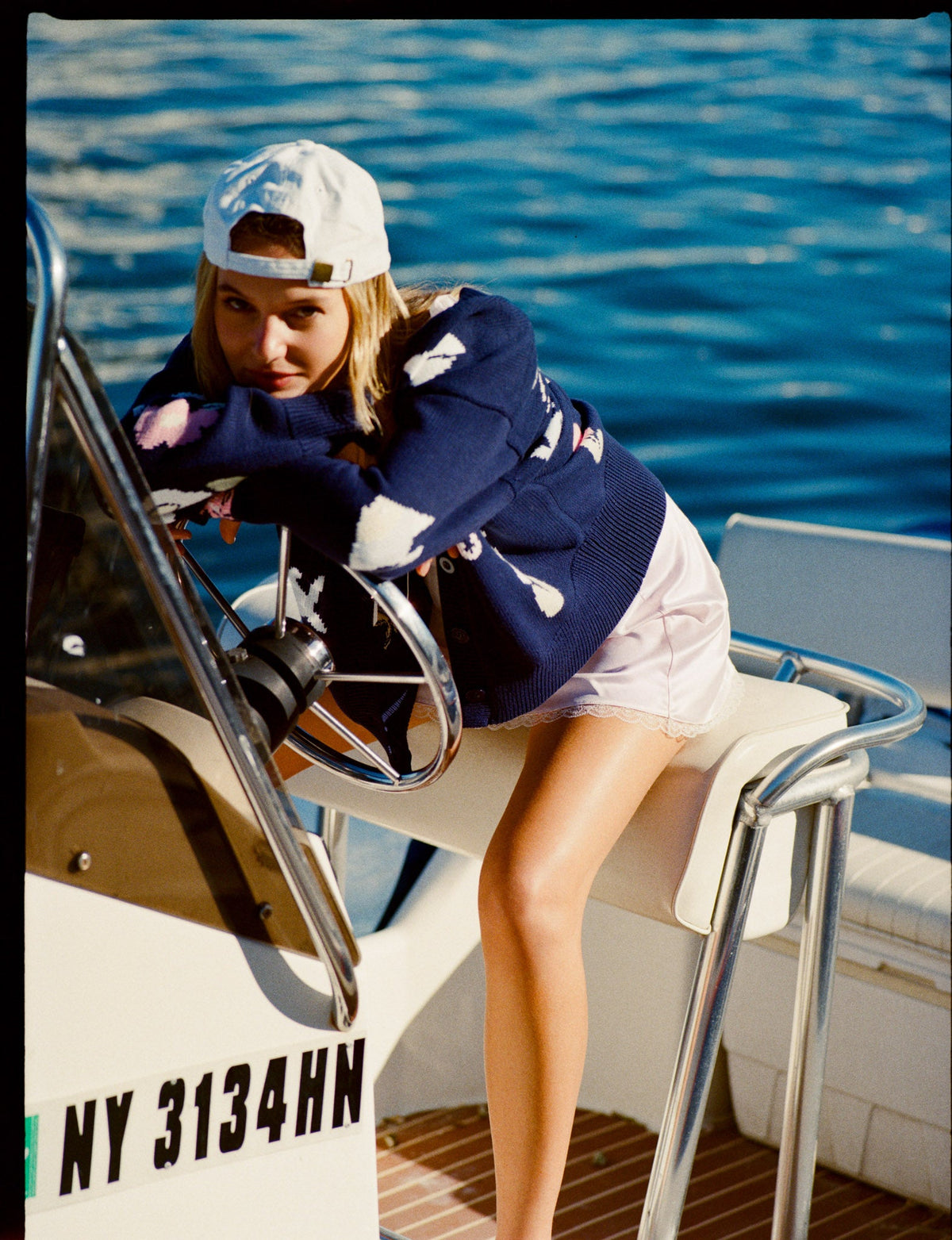 Marie Nautical Cardigan Blue - For Love & Lemons