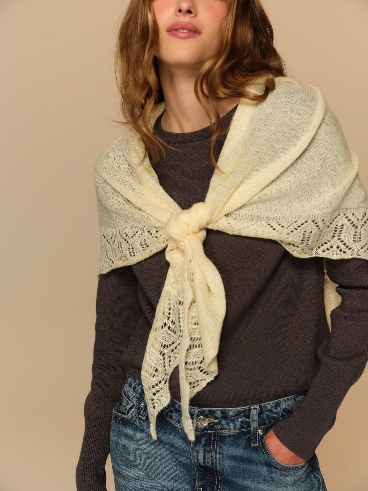 Cressida Shawl Cream - For Love & Lemons
