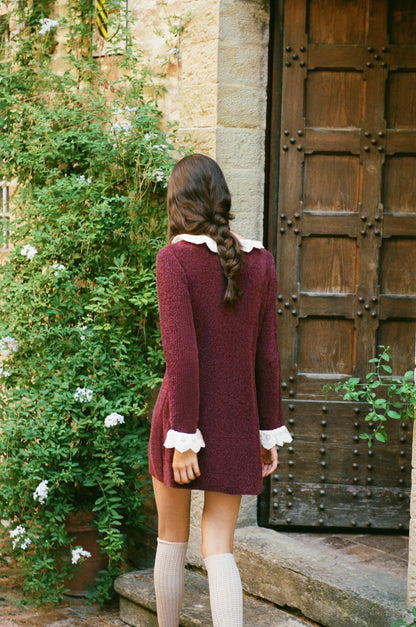 Zoey Mini Dress Burgundy - For Love & Lemons
