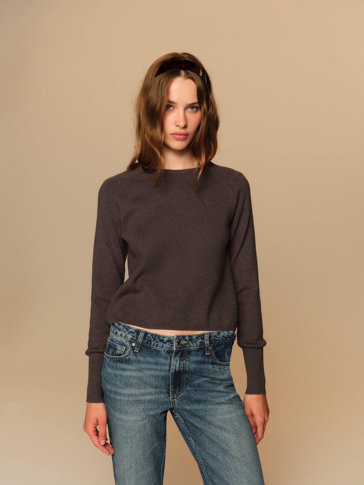 Shirley Top with Shawl Dark Grey - For Love & Lemons