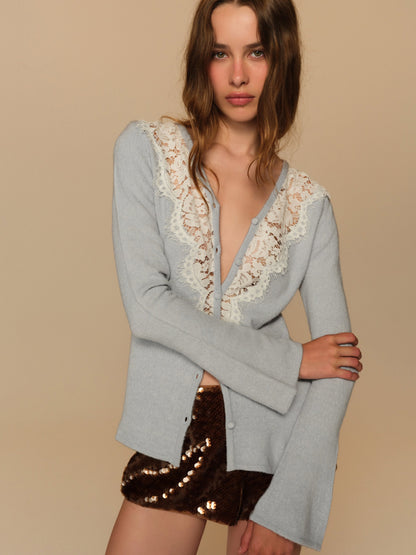 Addison Cardigan Light Blue - For Love & Lemons