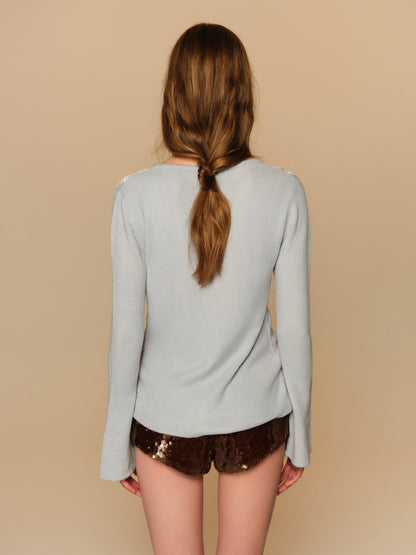 Addison Cardigan Light Blue - For Love & Lemons