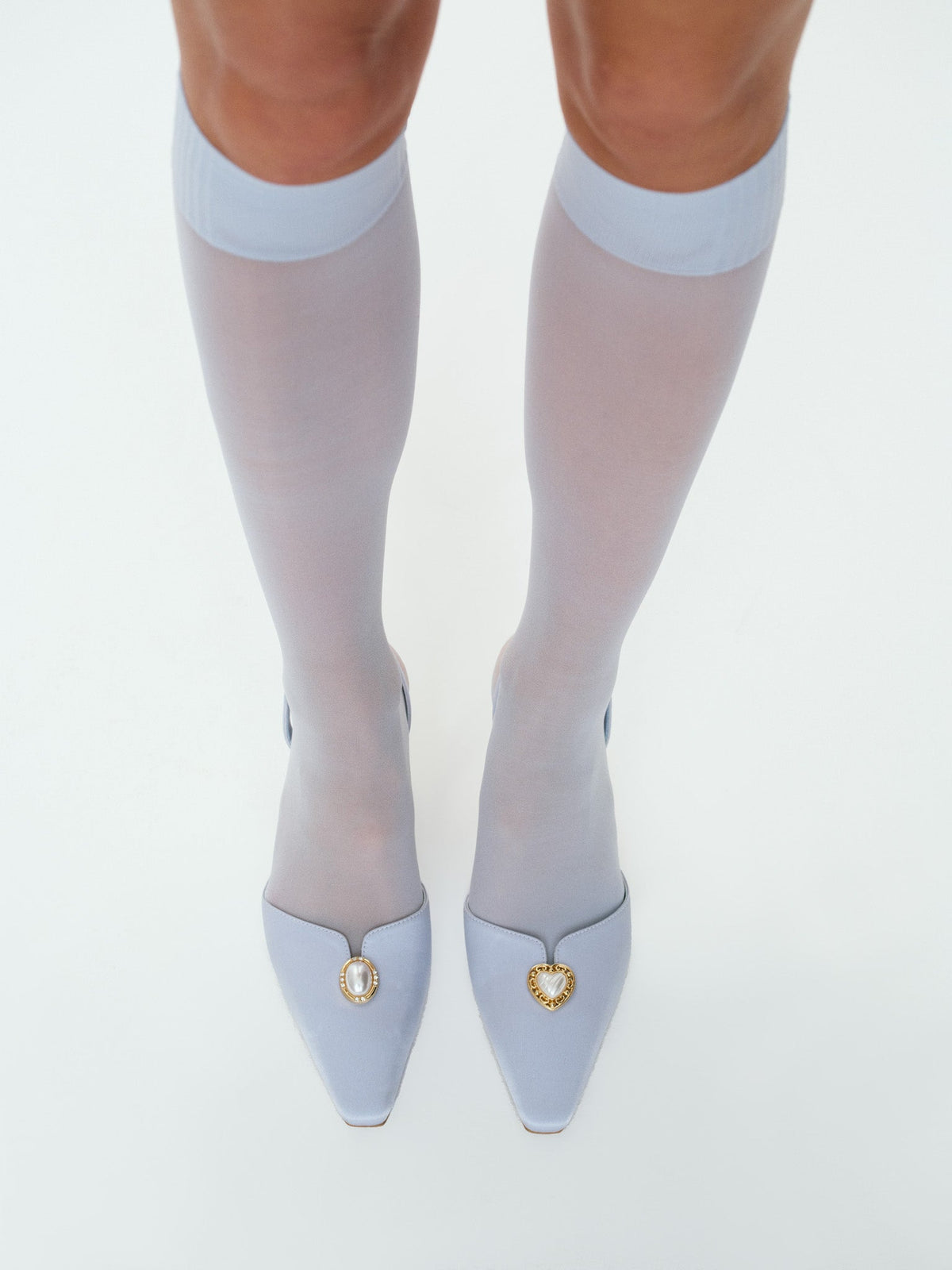 Sheer Knee Highs Blue - For Love & Lemons
