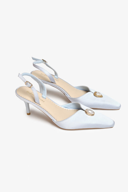 Carol Vintage Button Mule Blue - For Love & Lemons
